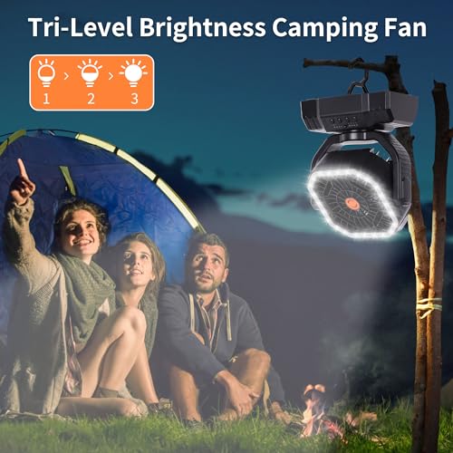 AVV-High-Speed-Portable-Camping-Fan-Rechargeable-Fan-Beach-Fan-with-Remote-Control-Battery-Powered-Fan-with-Auto-Oscillating-Outdoor-Fan-with-Camping-Essentials-Accessories-for-Patio-Tent-Black