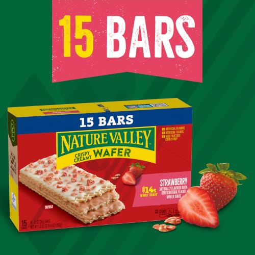 Image of Nature Valley Strawberry Crispy Creamy Wafer Bars, Whole Grain, 15 Bars, 19.5 oz
