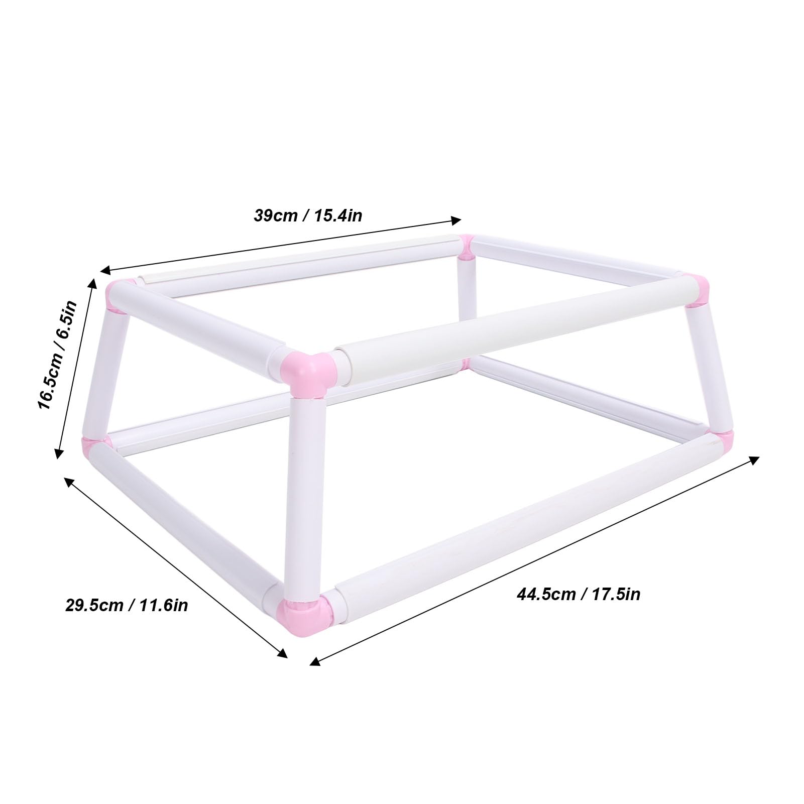 Uchwyt na ramkę do haftowania Dwuwarstwowy klips na tamborku do haftu krzyżykowego Plastikowy podręczny stojak na ramki (Pink)