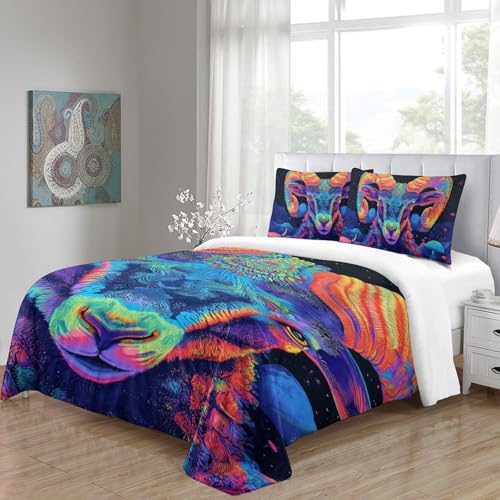 Housse de couette 3D motif chèvre en microfibre de qualité supérieure