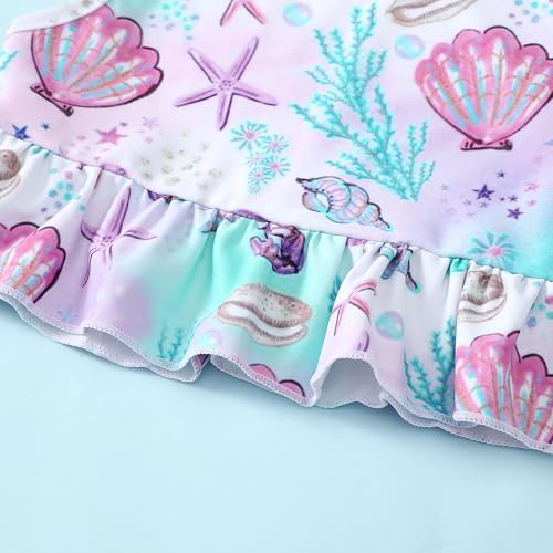 Image of Baby Swimsuit Girl Two Piece Bathing Suit Toddler Girls Summer Beach Ruffle Tankini Swimwear 1-7Y