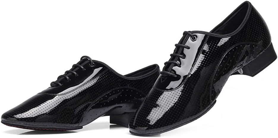 HIPPOSEUS Men's Lace up Ballroom Latin Performance Shoes Waltz Modern Dancing Practice Shoe,Model KCBD