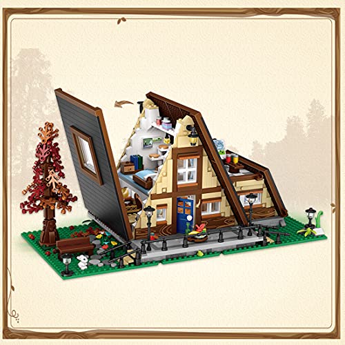 LOTSOFUN Dreieckiges Haus Bauset mit 4 Minifiguren, Modular Building Mini-Steine Nicht Kompatibel mit Lego Creator… – Bild 4