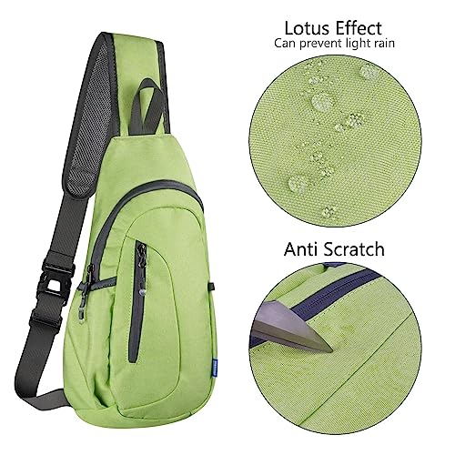 TITECOUGO Small Sling Bag Lightweight Crossbody Canvas Bag for Women Rucksack for Men Running Backpack Travel Chest Pack Shoulder Daypack for Gym Work Sports Hiking Outdoor Green - Image 4