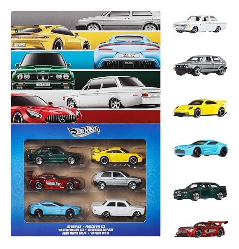 Hot Wheels Set de 6 Coches Euro Style 1:64 miniatura 1