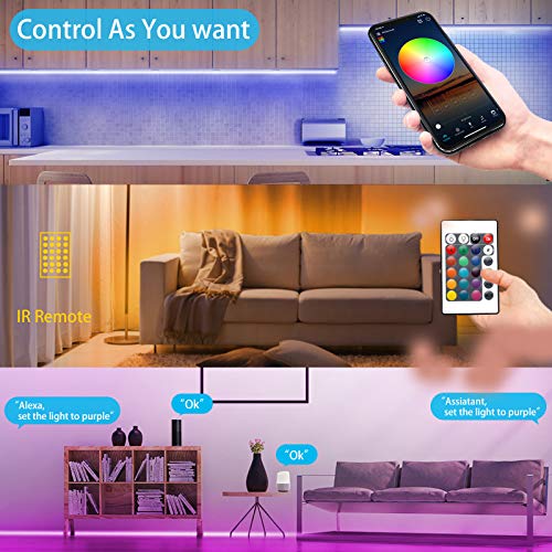 Easeking Wifi Led Strip Lights - Music Sync Rgb Color Changing For Bedroom Wifi App For Controlling Decorative For Party, Christmas, Wedding (Wifi Smart) #TOP3
