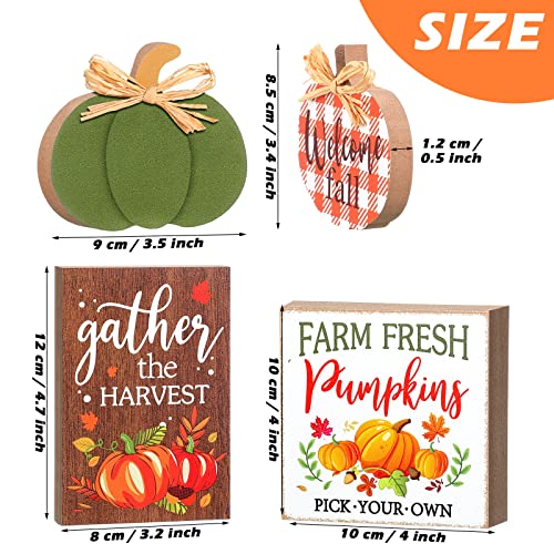 4-Piece-Plaid-Pumpkin-Welcome-Tabletop-Signs-Harvest-Tray-Decor-Farm-Fresh-Table-Signs-Freestanding-Wooden-Fall-Decor-for-Thanksgiving-Farmhouse-Home-Table-Shelf 4 Piece Plaid Pumpkin Welcome Tabletop Signs Harvest Tray Decor Farm Fresh Table Signs Freestanding Wooden Fall Decor for Thanksgiving Farmhouse Home Table Shelf