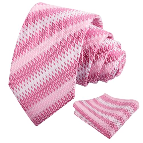 Image of Alizeal Mens 3.15'' Gradient Novelty Pattern Tie Set with Pocket Square Casual Color Tie Set