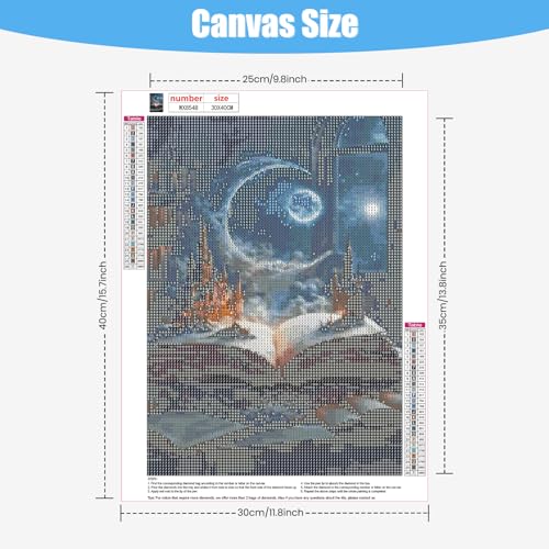 TOSTOG Diamond Painting Kits for Adults,Castle and Book Full Drill Diamond Art Embroidery Pictures,5D DIY Diamond Art Kit for Home Wall Decor 30x40cm/12x16inch - Image 3