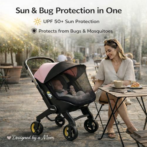Doona Car Seat Sun Shade Extension, UV Protection Canopy, Bug Net — view 6