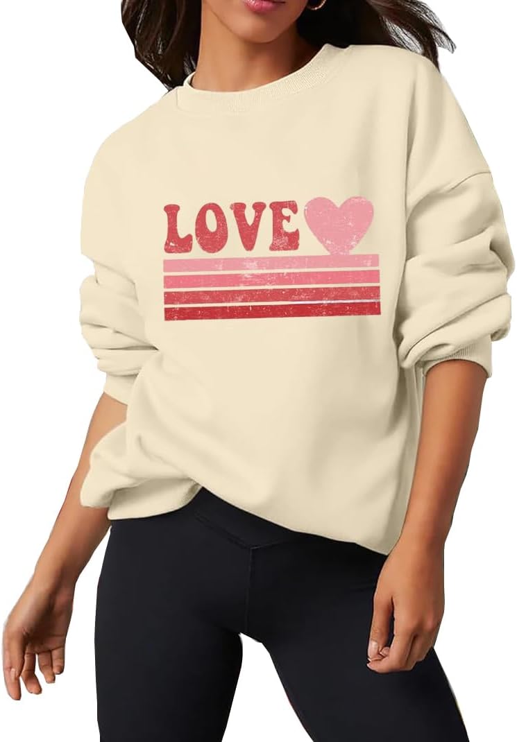 Ykomow Long Sleeve Valentines Shirts Women Plaid Love Heart Valentine's Sweatshirts Blouse Tops - Image 4