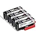 Price comparison product image KINGWAY 580XXL Black Ink Cartridges Replacement for Canon PGI-580 PGI-580XL PGBK Ink Compatible with Canon Pixma TS8350 TS6350 TR7550 TR8550 TS6250 TS705 TS8150 TS8350 TS9150 TS6251, 4 Black