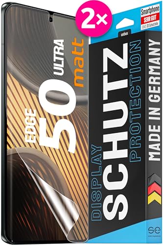2 láminas protectoras 3D para Motorola Edge 50 Ultra, antirreflejos, 100% huellas dactilares y compatible con FaceID, fácil instalación, mate, resistente a los golpes y arañazos, material de TPU de