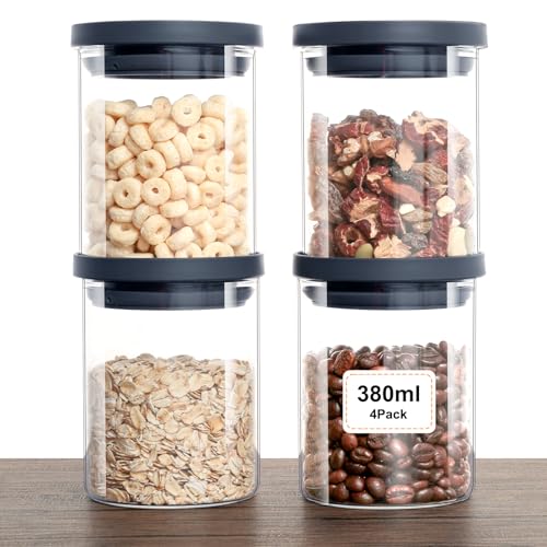 VINATO 4 Tarros de Cristal con Tapa - Botes Cocina...
