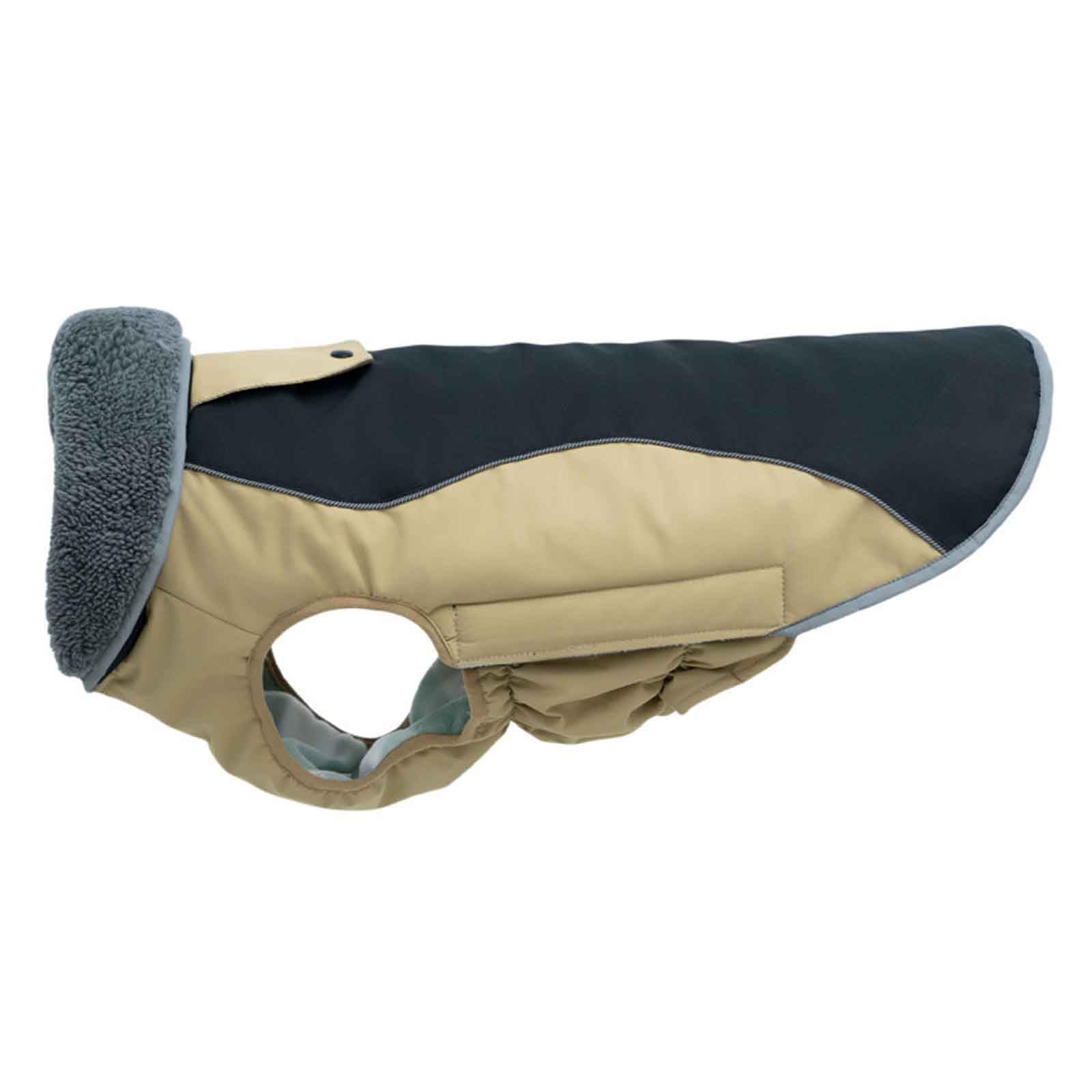 Hundemantel Wasserdicht, Warme Hundejacke, Hunde Wintermantel Mit Geschirr Offnung, Für Den Spätherbst Und Den Frühwinter, Für Mittelere Und Große Hunde,Black+Brown,XXL