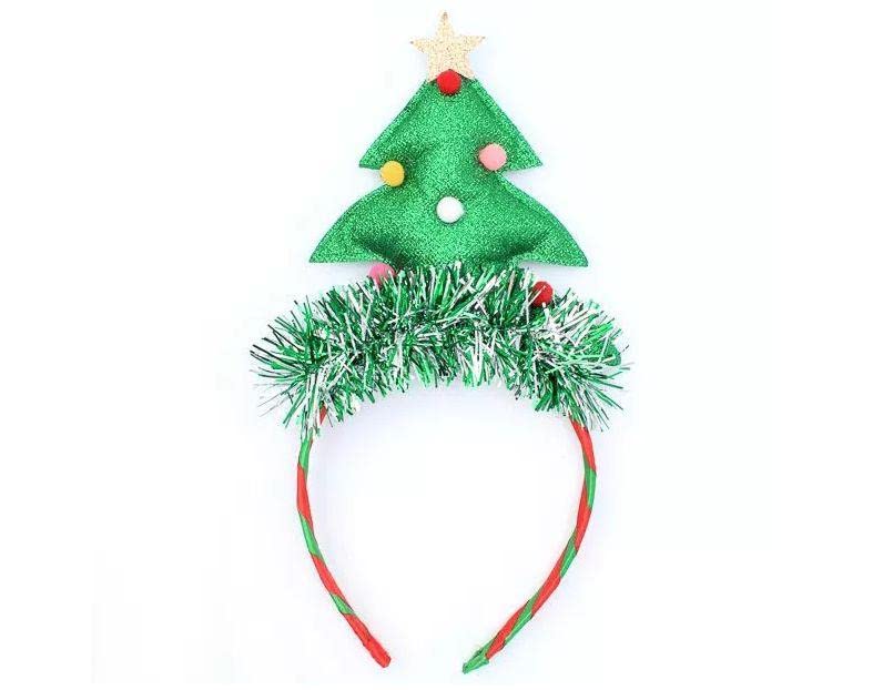 Glitz4Girlz Christmas Novelty Xmas Headband Alice Hair Band Fancy Dress Party Deeley Boppers (Tree), Green, 15 cm