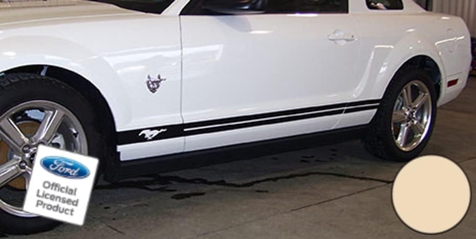 Miniatura 8 de Calcomanía Mods para puerta de panel basculante con rayas laterales para Ford Mustang  RAA, Negro (Mate)