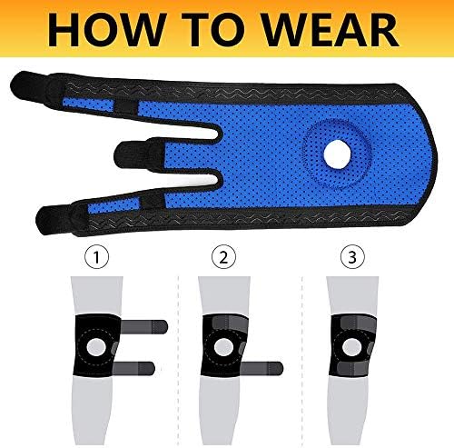 KGONE Knee Brace Support with Anti-Slip Design, Fully-Adjustable Neoprene Brace-Support for Sports, Arthritis Pain Relief, Joint Pain, Tendonitis, Meniscus Tear, Basketball, Running, Men & Women