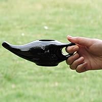 Vista 5 de Qimacplus Olla Neti de cerámica duradera a prueba de fugas con 10 sobres de sal Neti No metálico y cómodo agarre apto para microondas y Negro