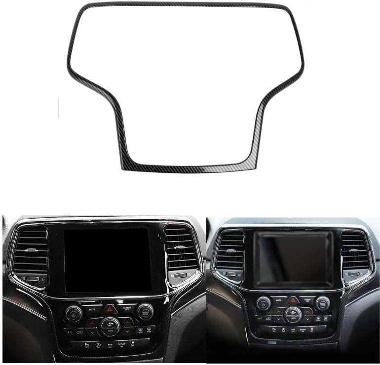 x xotic tech Inner Center - Pantalla de navegación GPS para salpicadero, diseño de fibra de carbono, compatible con Jeep Grand Cherokee 2014, 2015,
