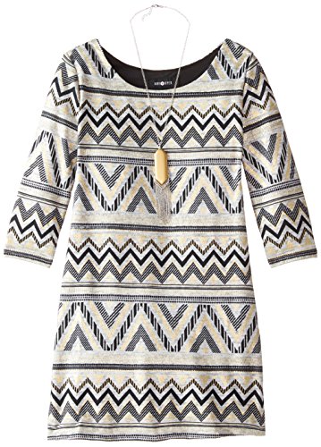 Amy Byer Girls' 3/4 Sleeve Print Knit Missoni Dress