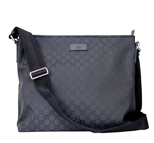 gucci black nylon messenger bag