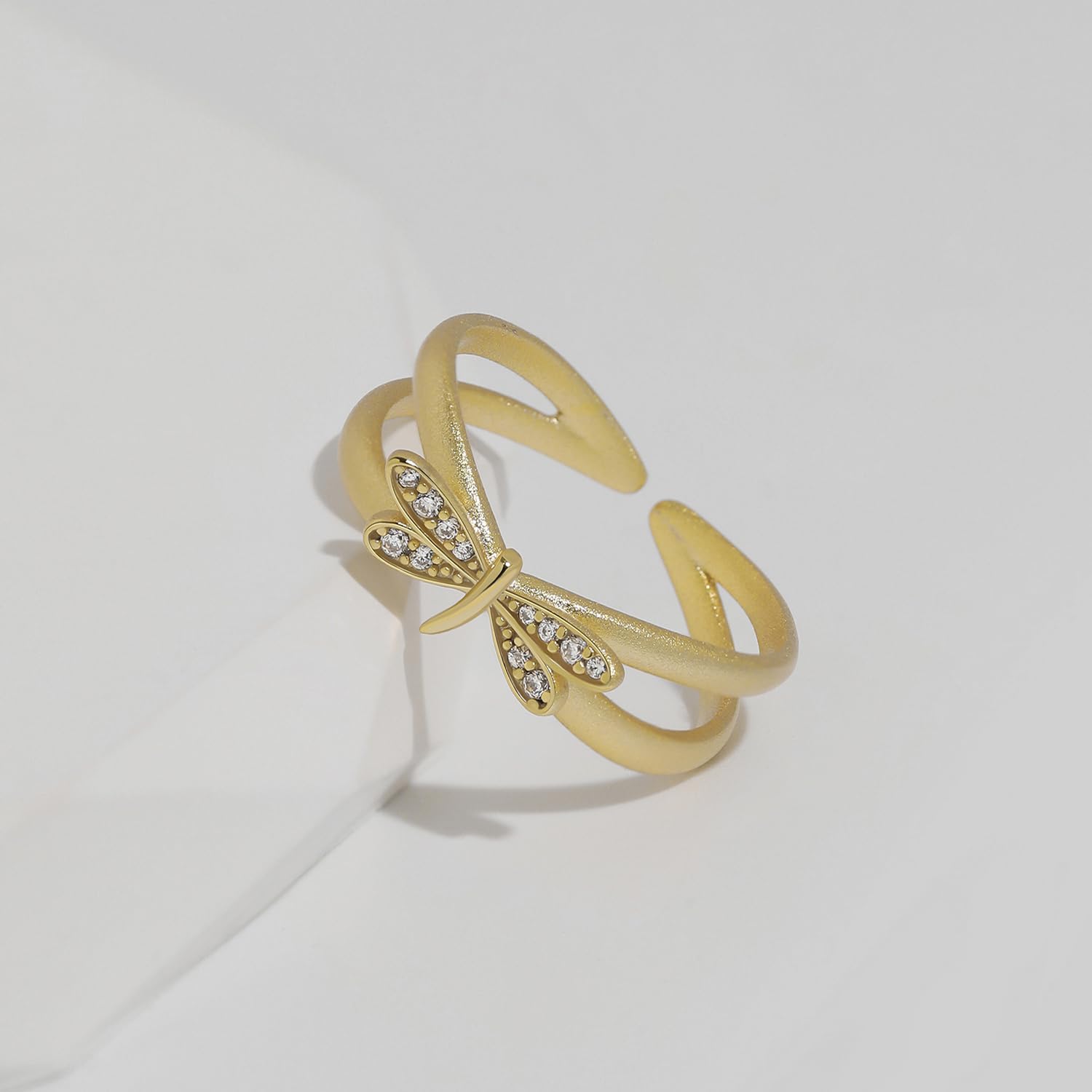 Meissa Anillo para Mujer de Libélula Ajustable Joyería en Plata de Ley 925 Disponible en Oro Plata y Oro Rosa Regalo para Niñas Mujeres Adolescentes