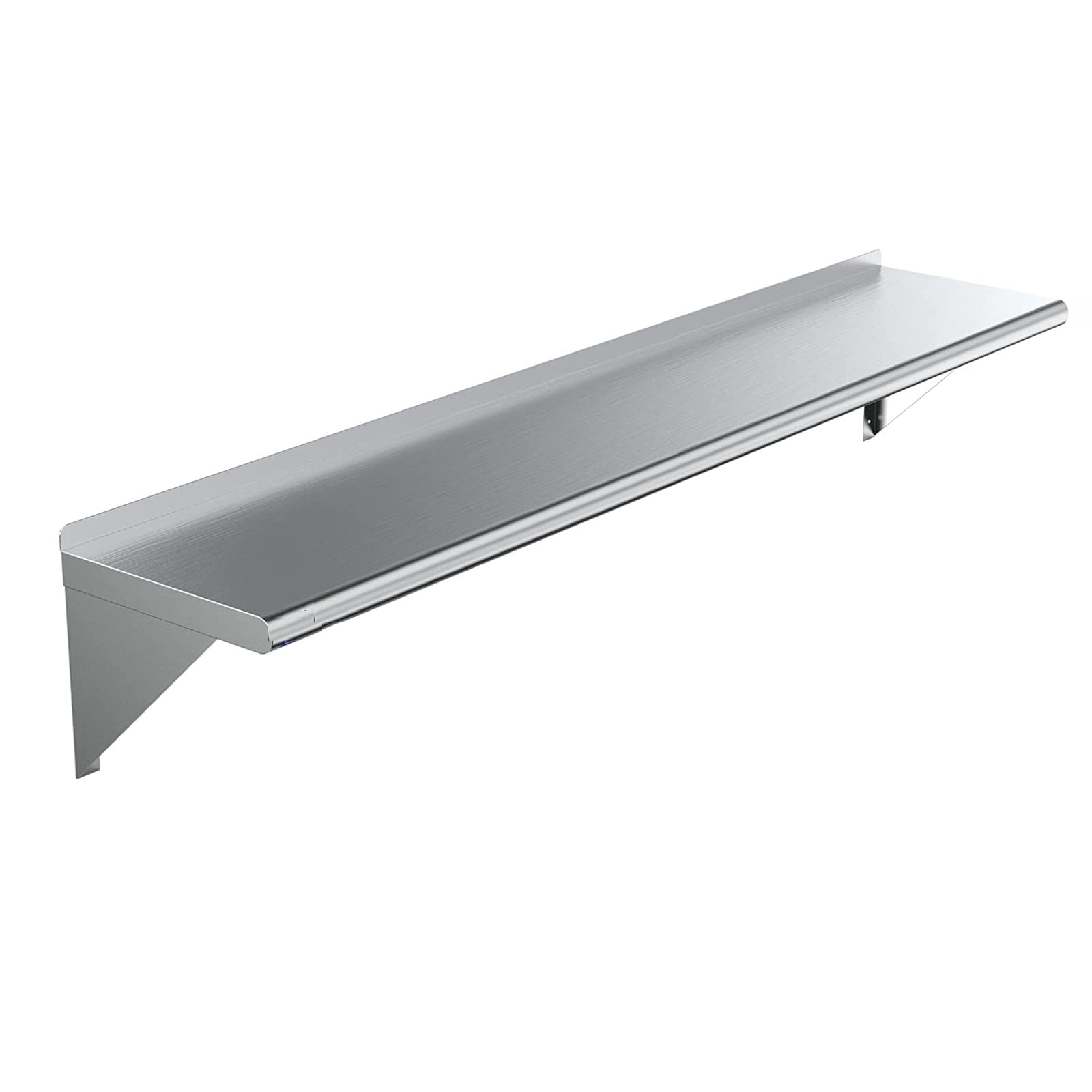 Express KitchQuip NSF Certified 18 Gauge Heavy Duty Stainless Steel Wall Shelf with Brackets for Kitchens, Utility Rooms, Storage, Offices & Home (72