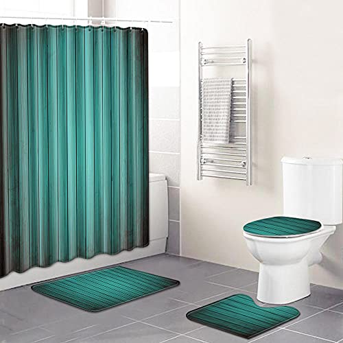 Claean-Acces-Home Badematten Set Fischerei-Net-Badvorhang Badezimmer-Pad-Vier-Stück-Fußmatte-DREI-Teiliges…