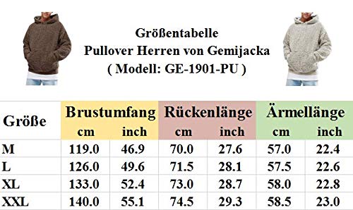 Gemijacka trui met capuchon, pluche hoodie, sweatshirt met teddyfleece en zakken, voor heren - Image 5