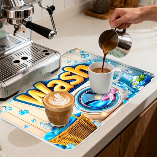 Image of Nuxovilar Bubbles Dryer Cover Top 23.6x19.6in Protective Mat | Dryer covers top bubbles protective mat laundry room home decor dust (Bubbles)