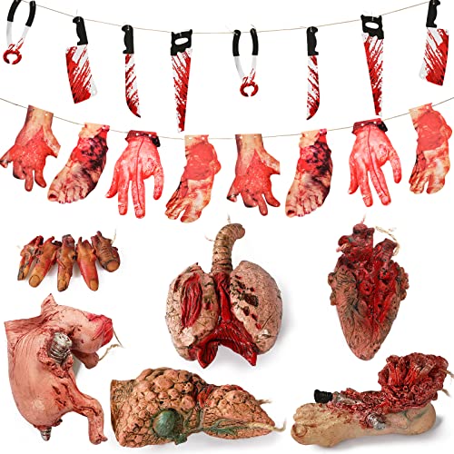 Halloween Blood Props Fake Scary Severed Hand Broken Body Parts for Haunted House Halloween Vampire...