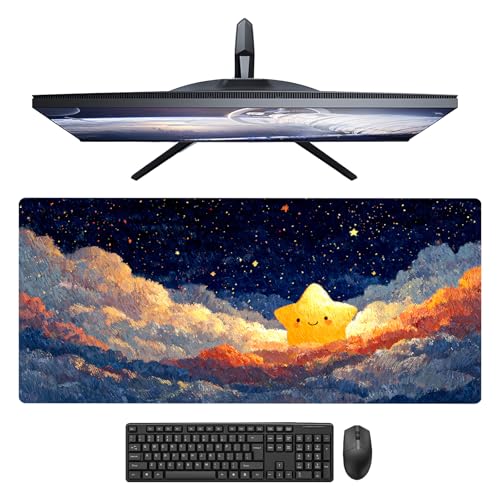 Image of Nuxovilar Professional Large Mouse Pad & Computer Game Mouse Mat (35.4x15.7IN, Dreamy Clouds & Luminous Celestial Art) (90 * 40cm Dreamy Celestial Clouds)