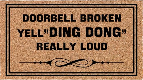 HAOWSMAT Doormat Funny Front Door Doorbell Broken Yell Ding Dong Really Loud Doormat Anti-Slip Mats Home Decor,Welcome Mat Gift Door Mats for The Entrance Way Indoor 30