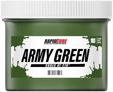 Rapid Cure Army Green Plastisol Ink - Screen Printing Ink, 8 oz.