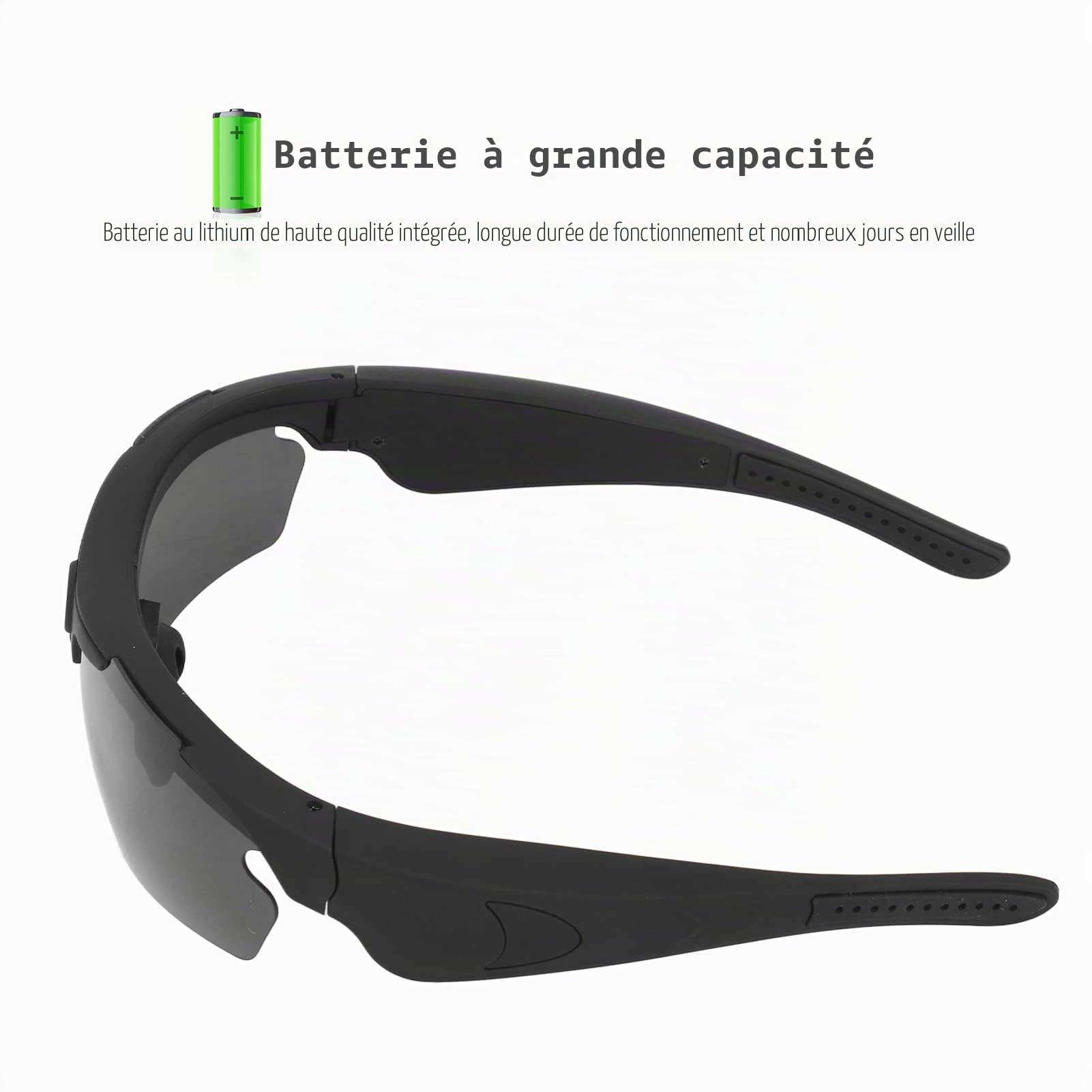 Tosuny Lunettes de Caméra FHD 1080p, Lunettes de Soleil Vidéo Intelligentes avec Objectifs Polarisés, Enregistrement Audio et Vidéo, Lunettes D'action de Sport pour la Conduite
