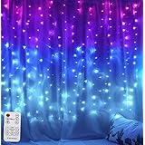 カーテンライト ピンク パープル ブルー オンブレ フェアリーライト リモートオンブレ レインボー LED ストリングカーテンライト ガールズルーム パープル トゥインクル フェアリーライト マーメイド ユニコーン アナと雪の女王の装飾 ティーンガールルーム