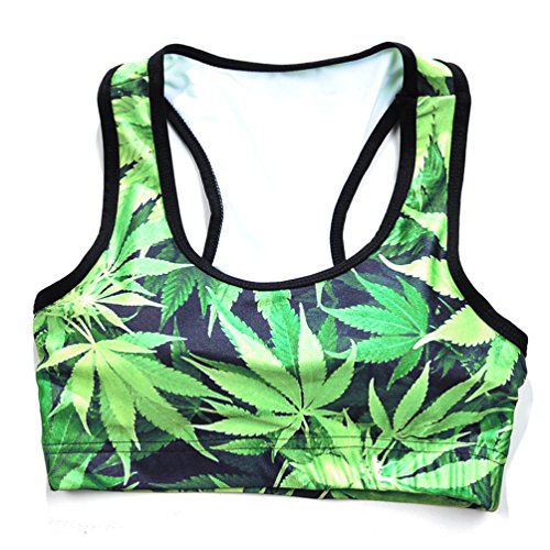 Image of Sister Amy Women's Aerobics Gym Dance Yoga Vest Printed Sports Bra Top Vest