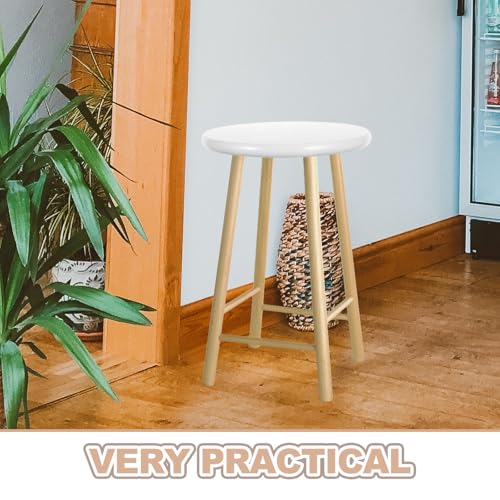 Siège de tabouret rond en bois blanc renforcé pour l'aménagement de cafétéria