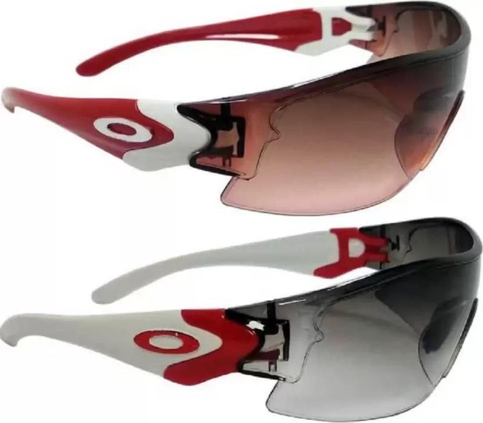 LAVISHABLE Full-frame Unisex Kids Casual Red-White Sunglasses, TR 90 Frame, Kids, Oval Shape, Red-Black Lens, Polarized, UV Protection 1