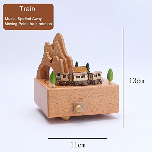 cheerfullus Wooden Music Box Small Train Toy Decoration Birthday Present for Kids - Thumbnail 5