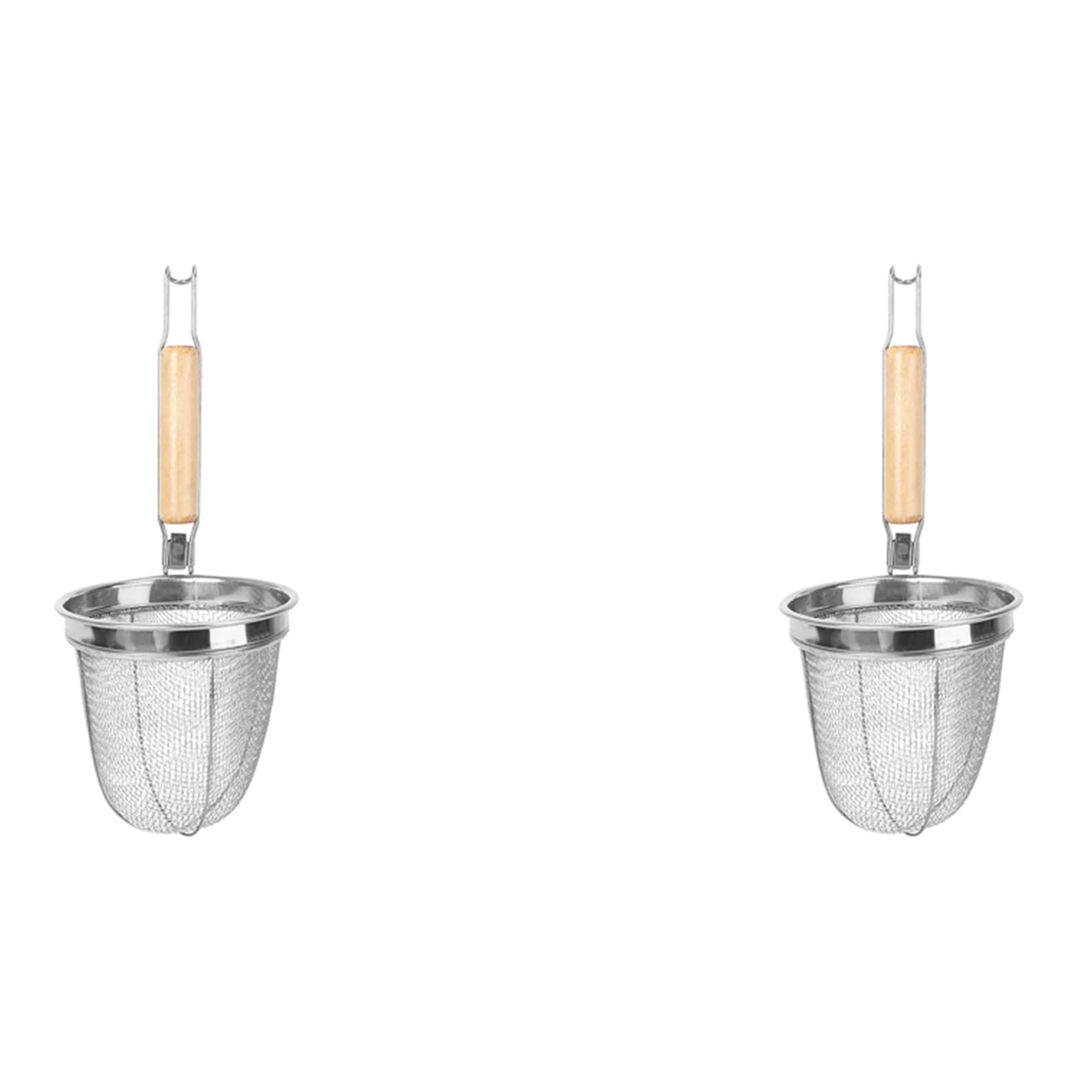 Dovhmoh Colino Per Pasta In Acciaio Inox - Cestello Multiuso Con Manico In Legno, Diametro 14 Cm, Altezza 35 Cm - 3