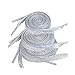 JNCH 3 Paia Lacci per Scarpe Stringhe Piatti Colorati Argento Glitter (90cm, 110cm, 130cm)