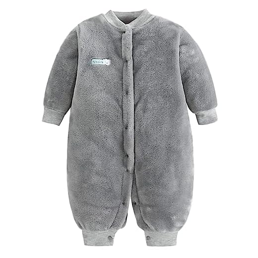 Barrageon Bebé Mameluco 0-2T Pijama Infantil Peleles Recién Nacido Niña Niño Ropa de Dormir Monos Niños Camisones Unisexo Franela (Gris-59)