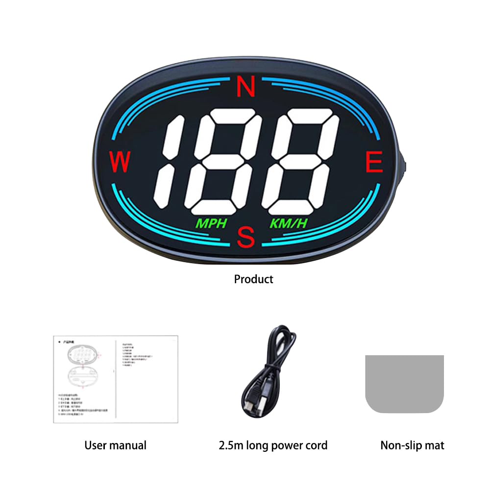 Velocímetro HUD GPS De 3 Pulgadas Para Coche, Con Brújula, Alarma De Velocidad, Modo Dual GPS/Beidou, Alimentación USB