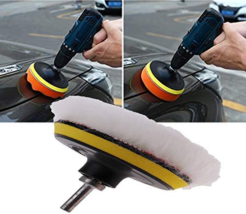 Image of DIY Crafts 1 Set, 4 Pcs Sets, 3'' Car & Motorbike Care High Gross Wax Polishing Buffing Pad Kit Car Polishing Buffer Set with Drill Adapter for M10 Connector Drill Accessories f (1 Set, 4 Pcs Sets)