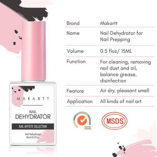 Makartt Nail Primer Natural Nail Dehydrat Or Primer Bundle Gel Nail Brush, Poly Extension Gel Brush, Nail Art Tips Builder Brush Nail Foil Nail Art Foil Glue Gel With Natural Flower Foil Stickers Set #TOP2