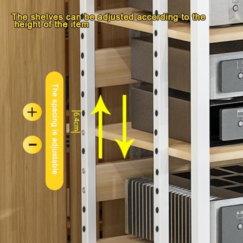 Support de rangement multimédia hifi et vidéo avec étagères modulables pour salon