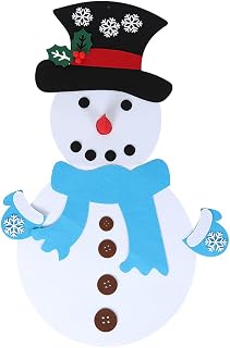 RvSky Bricolaje Fieltro Muñeco de Nieve Navidad, Decoración Navideña Coordinación Mano Ojo Habilidades Motoras y Reconocimiento de Color, Adecuado para Fiestas Infantiles O Decoración Navideña(Azul)