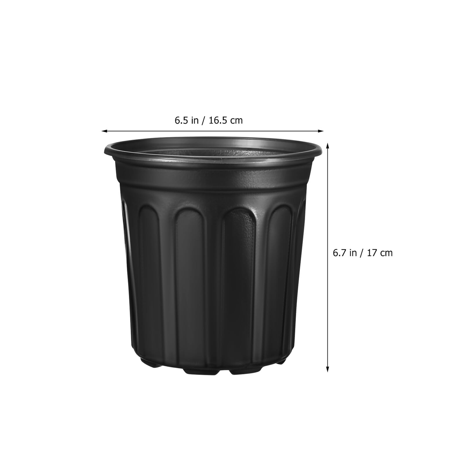 Anneome Lot de 50 Pots de Semis Ronds en Plastique Noir avec Trous de Drainage Diamètre 165 CM pour Plantes D’Intérieur et Extérieur Pots de Pépinière Polyvalents pour Repiquage et